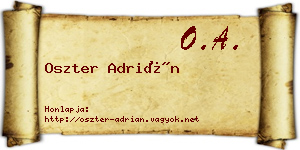 Oszter Adrián névjegykártya
