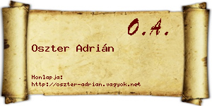 Oszter Adrián névjegykártya