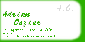 adrian oszter business card